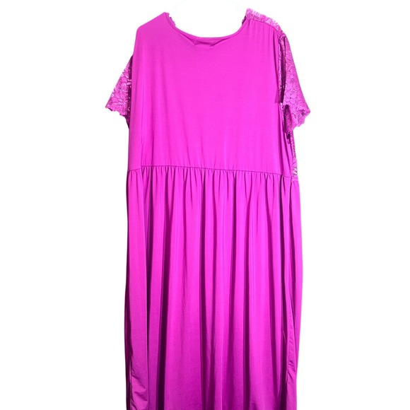 Amoureuse Womens Size 2X Nightgown Plus Size Magenta Purple Lace Bodice Maxi - Picture 3 of 11